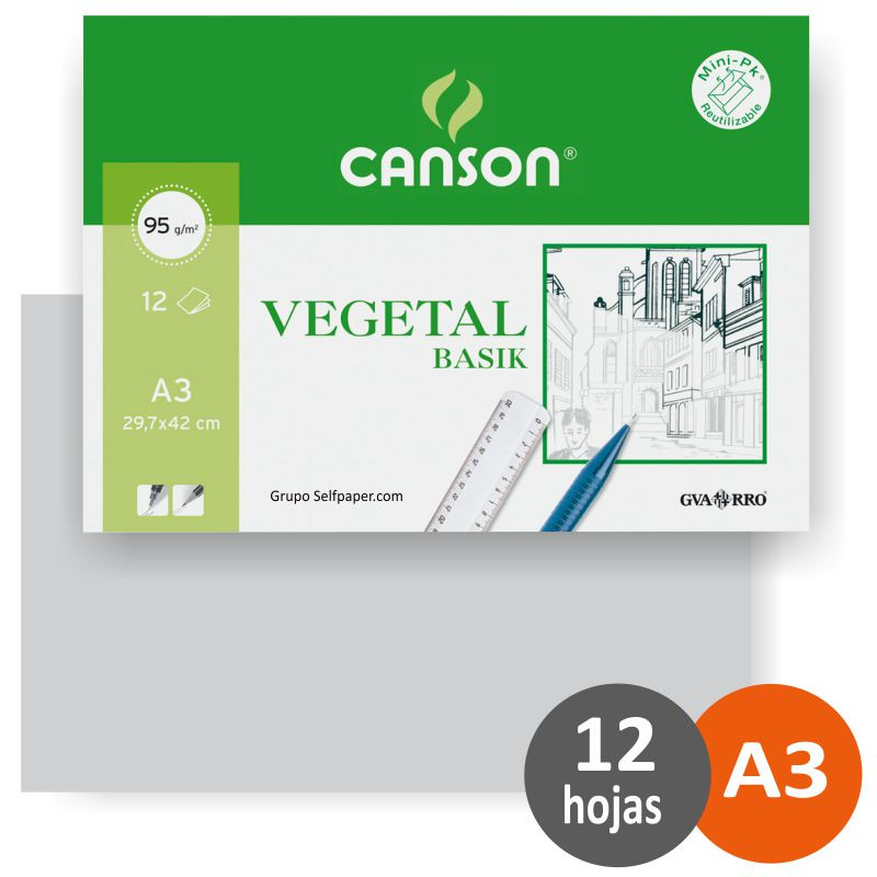 Canson Vegetal A3 95gr 12h.