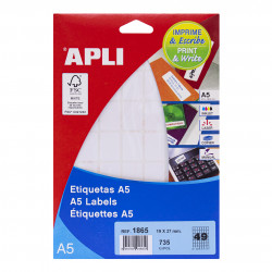 Etiquetas Adhesivas APLI A5 Blancas  19x27 et/hoja 49