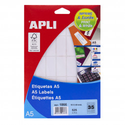 Etiquetas Adhesivas APLI A5 Blancas  19x40 et/hoja 35
