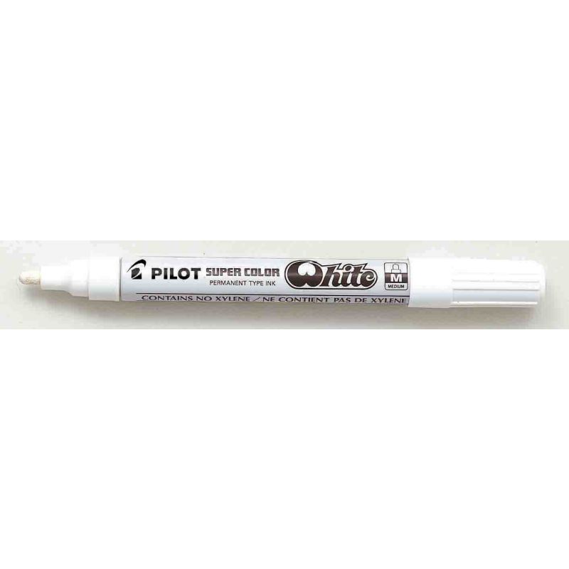 Rotulador tinta blanca PILOT WHITE Supercolor punta fina — Cartabon