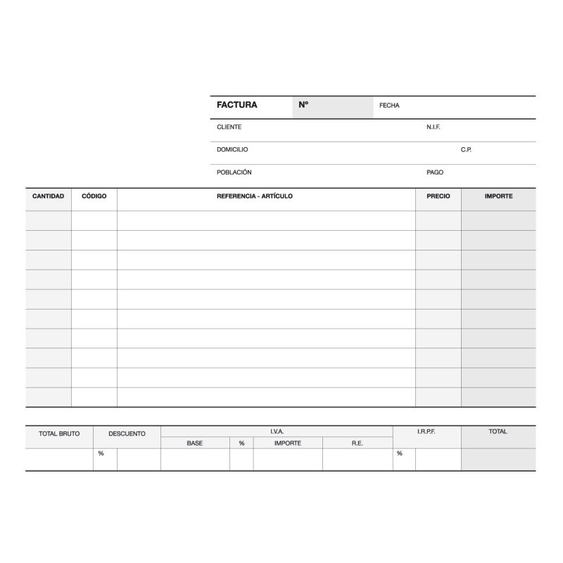 Talonario Facturas Apli 210x145mm - 50/50 hojas