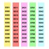 Tiras de Rifa Apli - colores surtidos 210x30 mm compuesto por dos talonarios del 1 al 4.999 - del 5.000 al 10.000