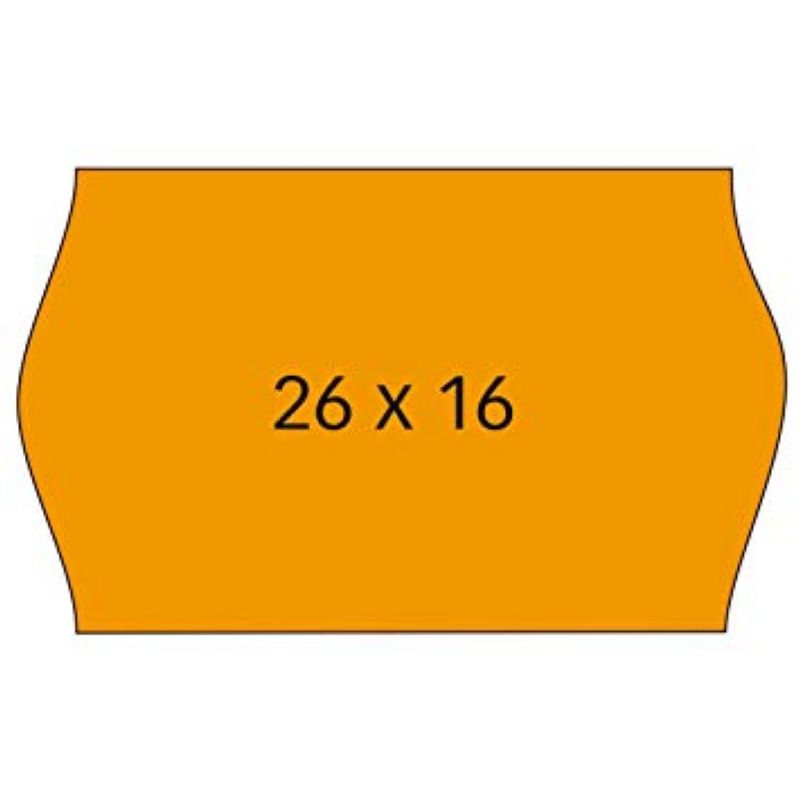 Etiquetas Etiquetadora 26x16mm Con Forma  Naranja R