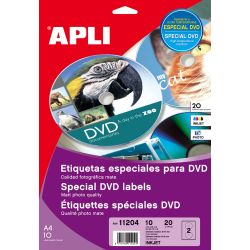 Etiquetas APLI DVD 117mm