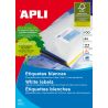 Etiquetas adhesivas APLI A4 Blancas 100h  70x30 et/hoja 27