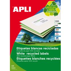 Etiquetas Adhesivas Apli recicladas 100h  210x297 et/hoja 1